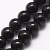 Natural Black Onyx Beads Strands X-G-A163-05-6mm-1
