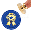 Brass Wax Seal Stamp with Handle AJEW-WH0184-0149-1