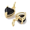 Brass Micro Pave Cubic Zirconia Charms KK-C051-05G-01-2