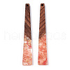 Transparent Resin & Walnut Wood Big Pendants RESI-N039-68E-3