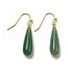 Ion Plating(IP) Natural Green Aventurine Dangle Earring EJEW-C084-01G-02-1