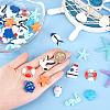 SUNNYCLUE 40Pcs 10 Styles Ocean Theme Opaque Resin Cabochons RESI-SC0003-16-3