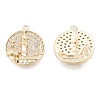 Brass Micro Pave Clear Cubic Zirconia Pendants KK-N216-566LG-1