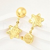 Flower 304 Stainless Steel Dangle Stud Earrings EJEW-A125-49G-2