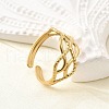 304 Stainless Steel Adjustable Open Cuff Rings for Women RJEW-U062-01E-G-3