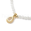Cubic Zirconia Teardrop Pendant Necklace with Natural Moonstone Beaded Chains NJEW-JN04121-03-6