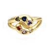 Brass Micro Pave Cubic Zirconia Cuff Rings RJEW-S045-072-NR-2