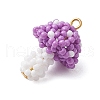 Seed Beads Beaded Charms PALLOY-MZ00339-04-3
