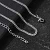 2MM 304 Stainless Steel Wheat Chain Necklaces for Men STAS-V011-03C-P-1