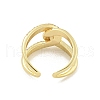 Rack Plated Brass Micro Pave Cubic Zirconia Knot Open Cuff Rings for Women RJEW-Z039-03G-3