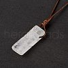 Natural Quartz Crystal Nugget Pendant Necklace with Waxed Cord for Women NJEW-F306-01H-1