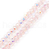 Electroplate Transparent Glass Beads Strands EGLA-K015-01A-1