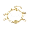 Rack Plating Teardrop Brass Micro Pave Cubic Zirconia Charm Bracelets BJEW-L702-01G-4