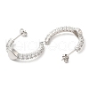Clear Cubic Zirconia Arch with Heart Stud Earrings EJEW-K249-03P-2