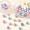 50Pcs AB Color Ptinted Opaque Acrylic Beads OACR-CJ0002-27-5