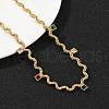 304 Stainless Steel Rope Chain Colorful Cubic Zirconia Tassel Necklaces for Women NJEW-V015-01G-B-5