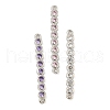 Brass Pave Cubic Zirconia Three Flat Round Links Connector Charms KK-P277-52D-A-1