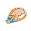 Easter Theme Glass Seed Beaded Teardrop with Rabbit Pendants PALLOY-MZ00580-06-4
