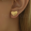 Romantic Striped Heart Stainless Steel Stud Earrings JJ3371-2-2