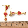 Brass Micro Pave Clear Cubic Zirconia Dangle Stud Earrings EJEW-M077-10G-02-3