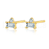 S925 Sterling Silver Rectangle Stud Earrings SC5320-1-1