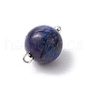 Dyed Natural Rainbow Tiger Eye Round Charms PALLOY-JF03498-02-5