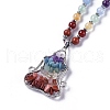 Natural Rose Quartz Pendant Necklaces NJEW-I109-B06-2