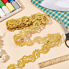4M Iron on/Sew on Polyester Flower Lace Ribbon OCOR-WH0088-48A-4
