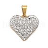 201 Stainless Steel Clay Pendants STAS-R166-02C-G-1