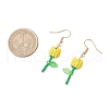 Grade A Round Glass Seed Beads Flower Dangle Earrings EJEW-MZ00451-01-3