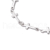 Brass Bar Link Chains Bracelets for Women BJEW-JB11315-02-3