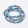 Electroplate Opaque Glass Beads Strands EGLA-A034-P6mm-Q05-2