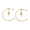 Ion Plating(IP) 304 Stainless Steel C-Shaped with Eiffel Tower Stud Earrings for Women EJEW-K281-33G-1