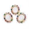 Brass Cubic Zirconia Pendants KK-E781-01G-2