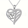 Heart & Word Brass with Crystal Rhinestone Pendant Necklaces FS-WGA6E8B-01-4