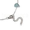 Natural Fluorite Chip Bead Chain Anklets AJEW-AN00671-04-4