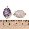 Natural Lepidolite Faceted Connector Charms G-K347-11G-21-3