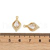 Brass Micro Pave Clear Cubic Zirconia Pendants KK-B137-20G-01-3