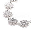 Enamel Daisy Link Chains Bracelet BJEW-P271-01P-01-3