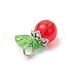 5Pcs Transparent Glass Pendants PALLOY-JF03708-02-5