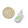 Electroplated Raw Natural Quartz Crystal Teardrop Copper Wire Wrapped Pendants PALLOY-JF03842-03-2