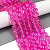 Frosted Transparent Glass Bead Strands X1-GLAA-P065-8mm-11-1