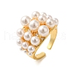 Brass Micro Pave Clear Cubic Zirconia Open Cuff Rings RJEW-A048-01G-1