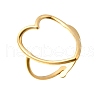 Hollow Heart 304 Stainless Steel Adjustable Open Cuff Rings for Women RJEW-M103-01C-G-2