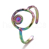 Rainbow Color Ion Plating(IP) 304 Stainless Steel Open Cuff Rings RJEW-A005-08-1
