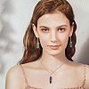 HOBBIESAY 4 Sets Natural Amethyst & Green Aventurin & Rose Quartz Double Terminal Pointed Pendants G-HY0001-40-7