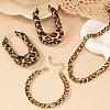 Fashionable Leopard Print  Alloy Chain Bracelets & U Shape Earrings & Chain Necklaces Sets FS-WG89FAF-01-4
