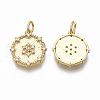 Brass Micro Pave Clear Cubic Zirconia Pendants KK-R133-035G-NF-2