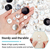 AHADERMAKER 160Pcs 8 Styles 2-Hole Flat Round Mother of Pearl Buttons SHEL-GA0001-18-3