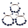 Adjustable Natural Lapis Lazuli Braided Bead Bracelets for Women BJEW-U035-02G-4